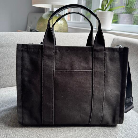 Quince Organic Canvas Small Crossbody Tote Charcoal Black - Picture 13 of 13